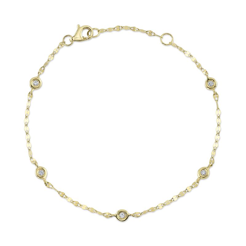 Diamond Bezel Bracelet in 14k Yellow Gold image number null